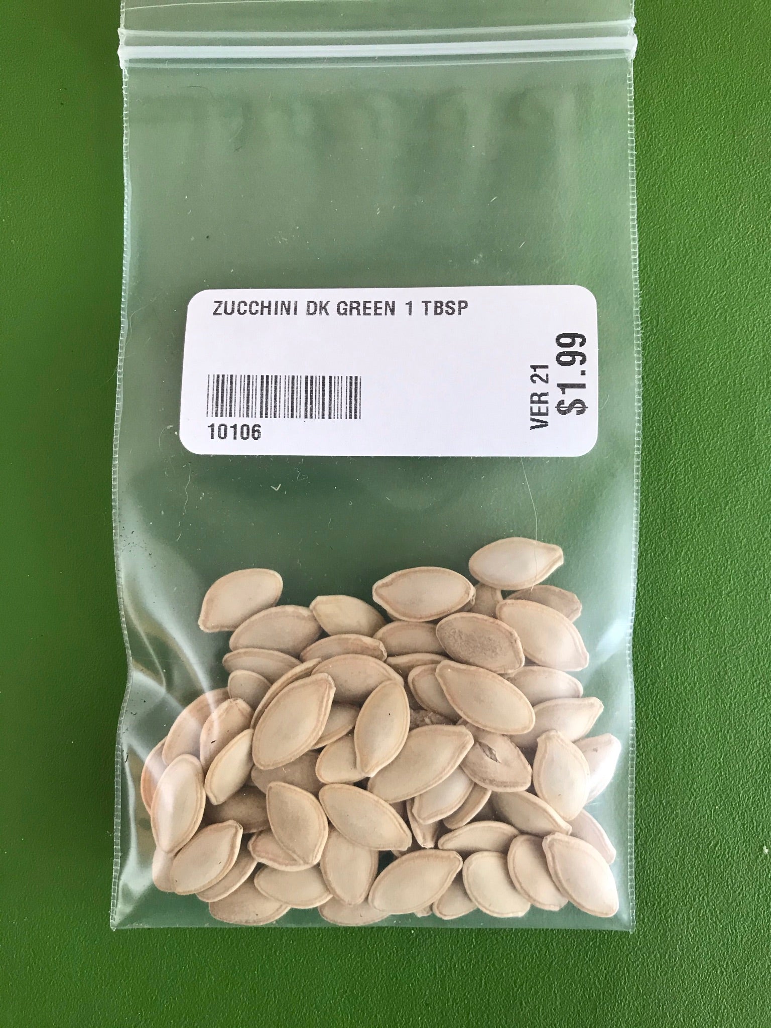 Dark Green Zucchini Squash Seeds (Bush Type) (50 days) - 1 Tbsp - Bulk