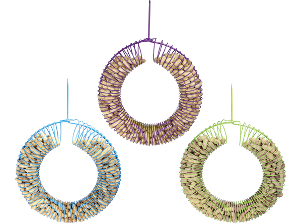 Pinebush Wreath Peanut Feeder - Assorted Colours