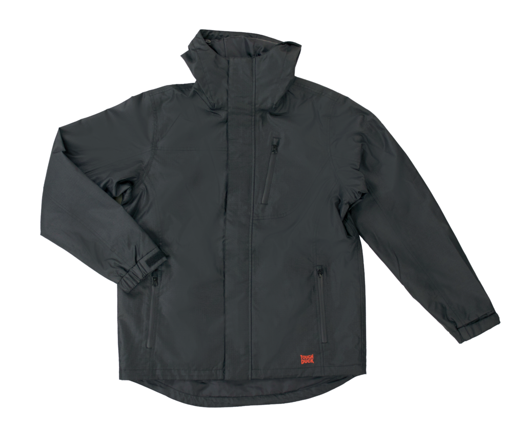Tough Duck Waterproof, Breathable RipStop Rain Jacket - Black