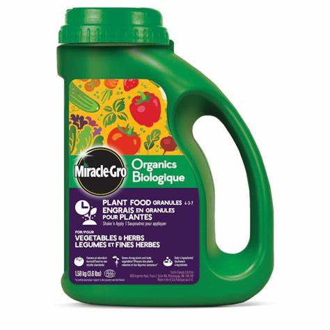 Miracle-Gro Organic Plant Food Granules for Vegetables & Herbs (4-3-7) - 1.58kg