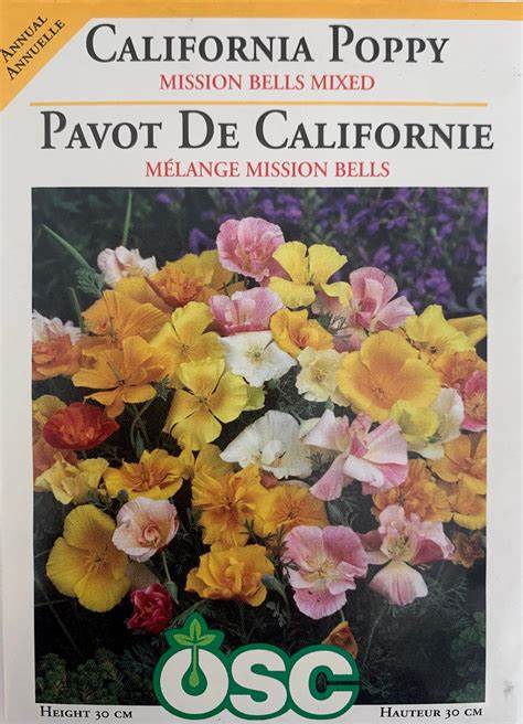 OSC Mission Bells Mixed California Poppy Seeds - Packet