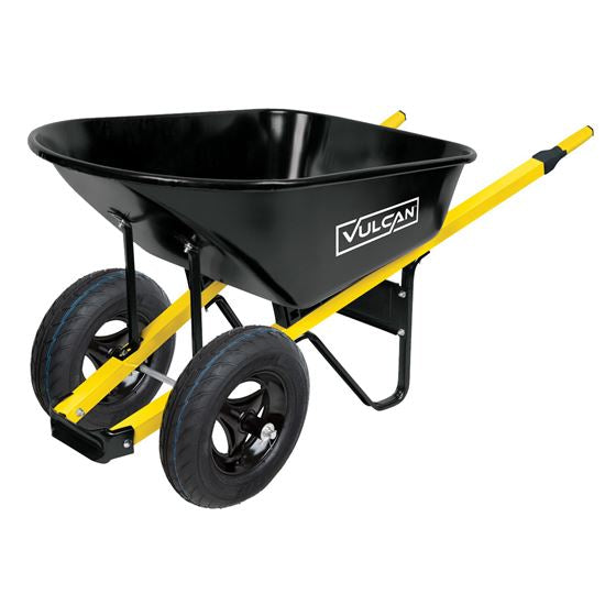 Vulcan Wheelbarrow, 6 cu-ft Volume, Steel, Black