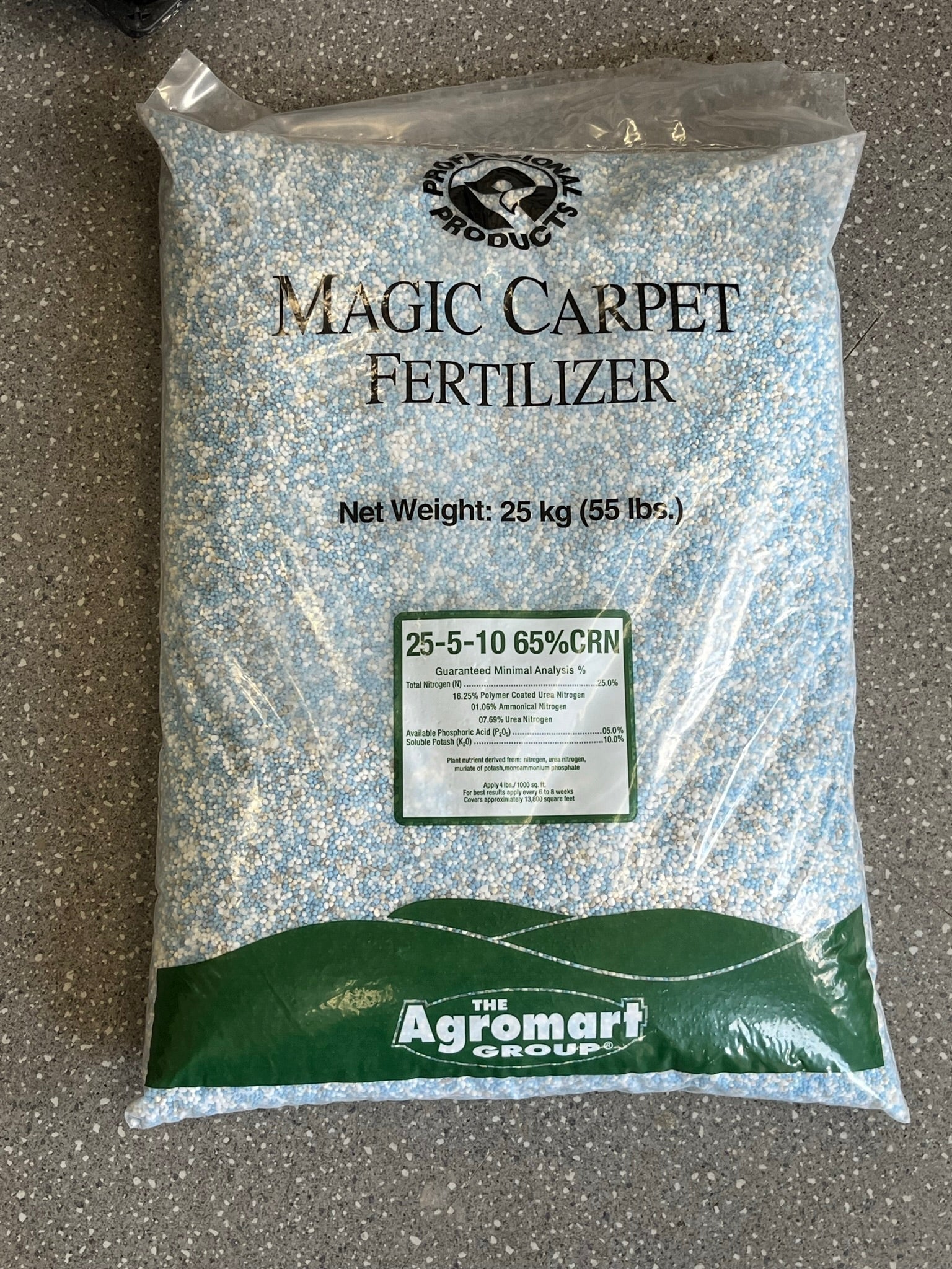 Magic Carpet Fertilizer - 25-5-10 65% Slow Release Granular Fertilizer - 25kg