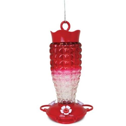 Pinebush Textured Glass Hummingbird Feeder