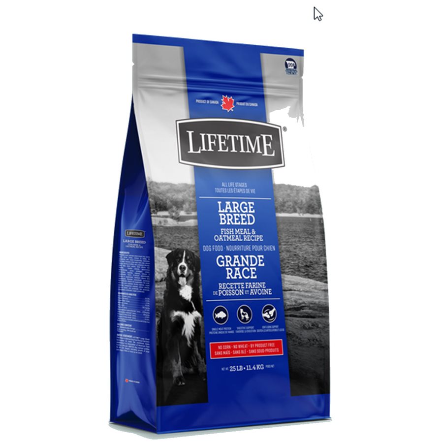 Lifetime Large Breed Fish & Oatmeal Dog Food - 11.4kg