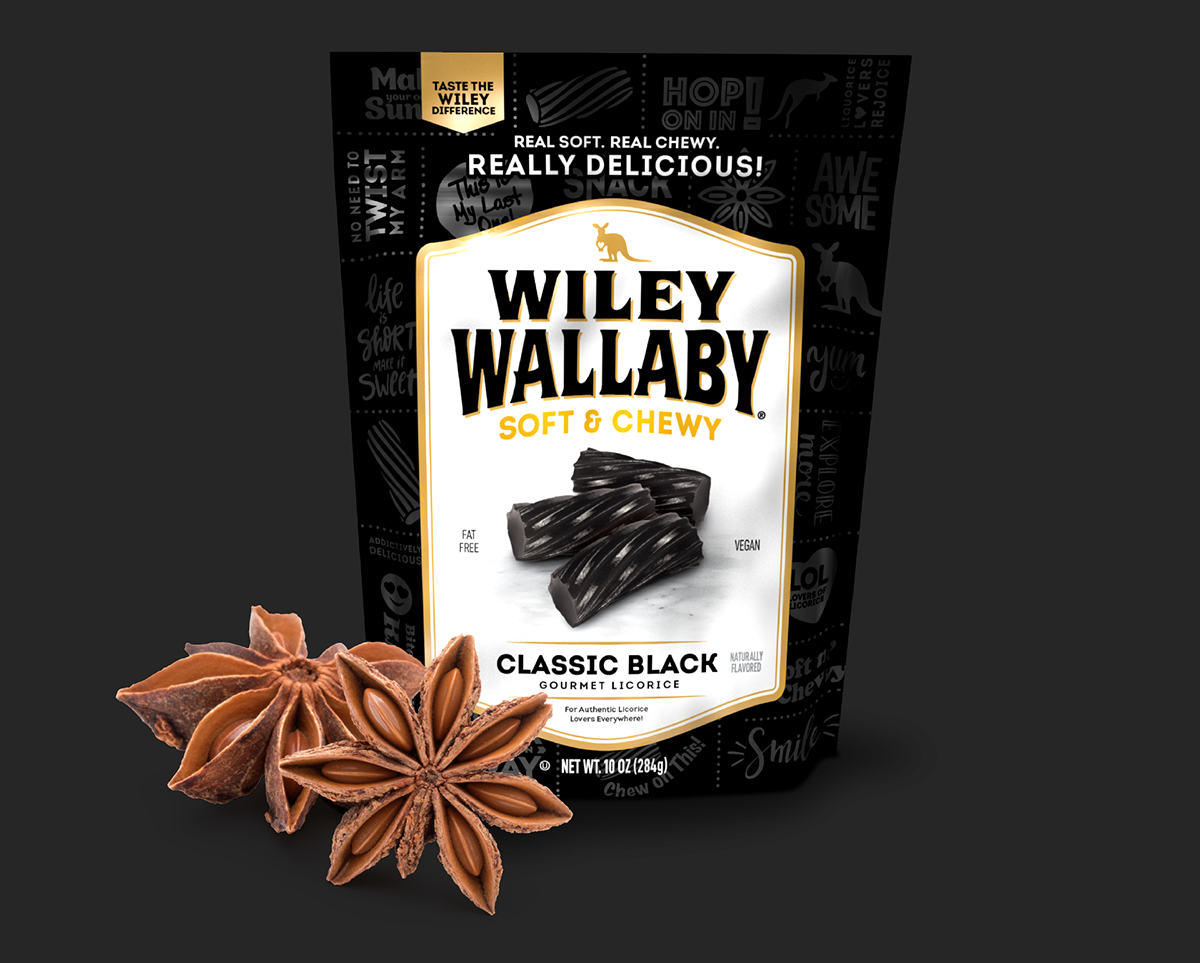 Wiley Wallaby Black Licorice -  10oz Bag