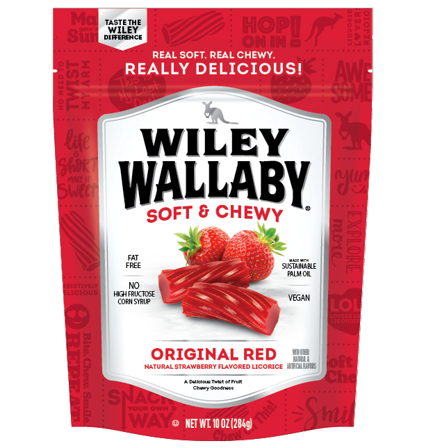 Wiley Wallaby Red Australian Style Licorice - 10 oz Bag