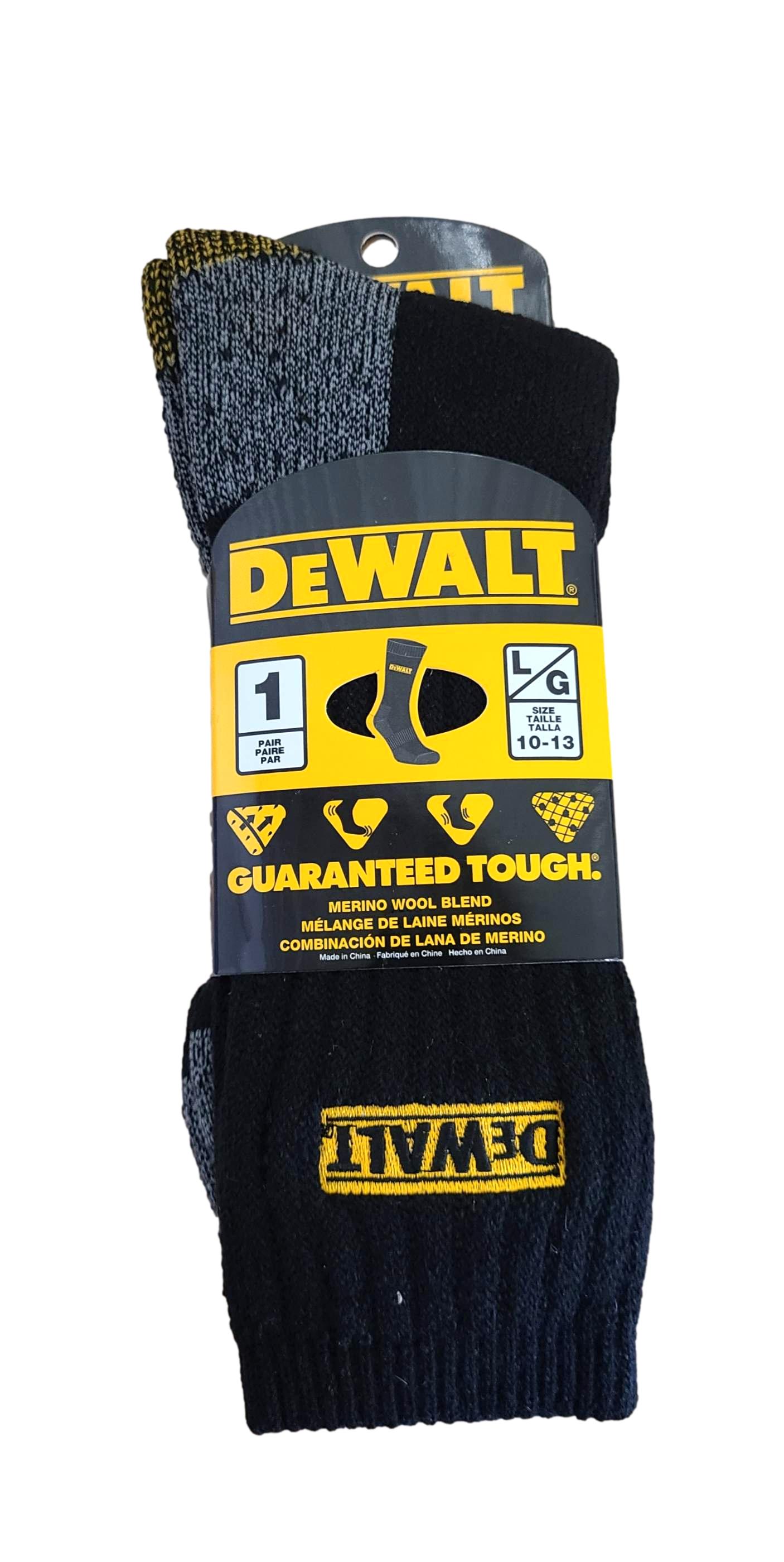DeWALT Merino Wool Blend Sock - Pair Size 10-13