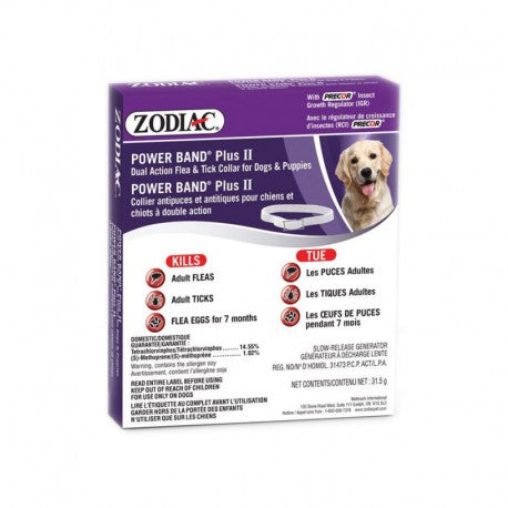 Zodiac Power Band Plus II Dual Action Flea & Tick Collar for Dogs