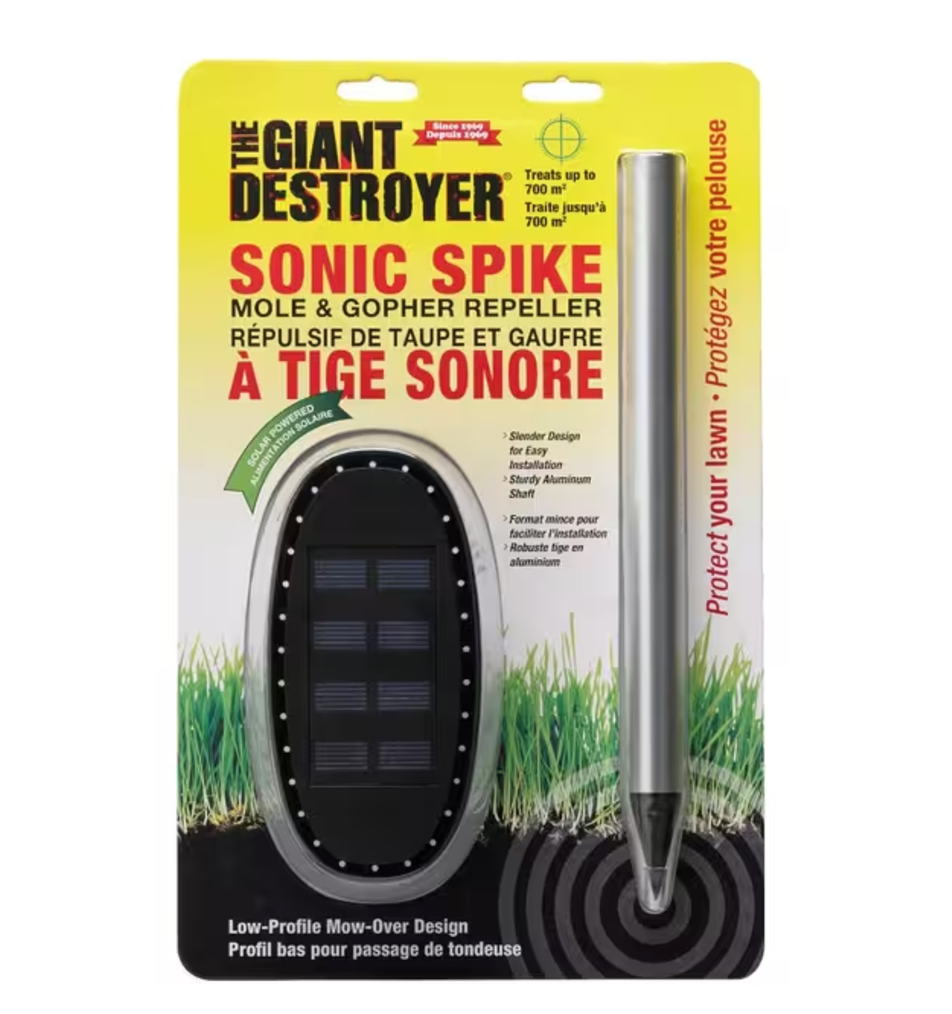 Giant Destroyer Sonic Spike Solar Powered Mole & Gopher Repeller