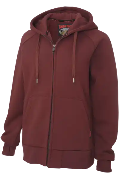 Tough Duck Women’s Fleece Zip Hoodie - Cranberry