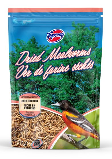 Topcrop - Dried Mealworms - Wild Bird Food - 1kg