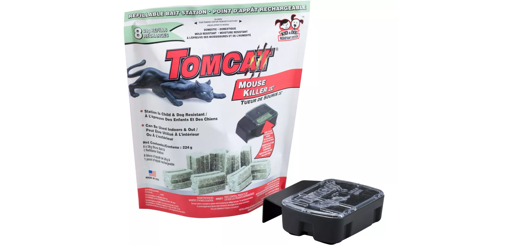 Tomcat Mouse Killer Refillable Bait Station, 8-pk
