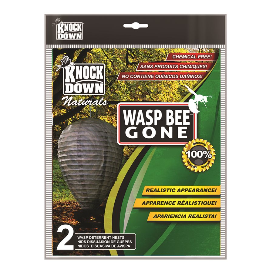 Knock Down Wasp Bee Gone Wasp Deterent Nest  (2pk)