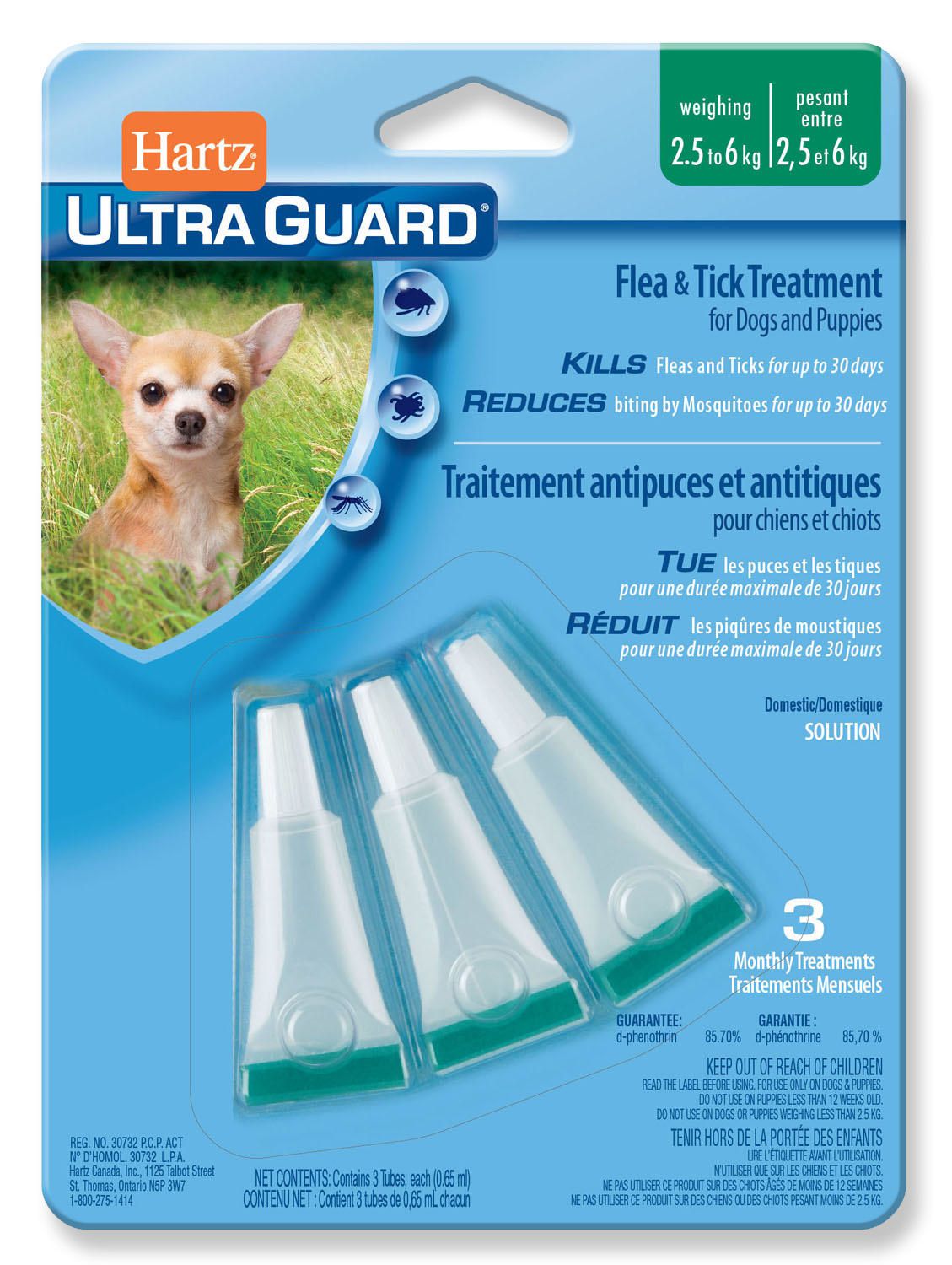 Hartz Ultra Guard Flea & Tick Treatment for Dogs - 2.5 to 6 kgs