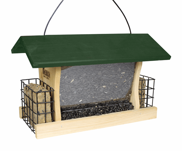 Pinebush Hopper Feeder with Suet Cages