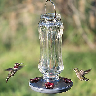 Perky-Pet Starglow Clear Vintage-Style Glass Hummingbird Feeder