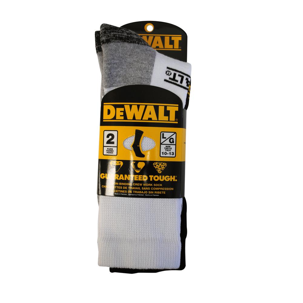 DEWALT Men's Black Steel Toe Work Sock (2-Pack)