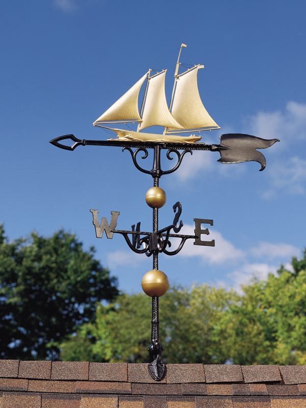 Whitehall Products Nautical Collection -  46 inch Yacht Weathervane in Gold/Bronze
