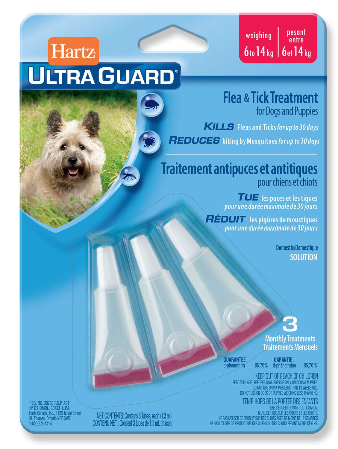 Hartz Ultra Guard Flea & Tick Treatment for Dogs - 6 to 14 kgs