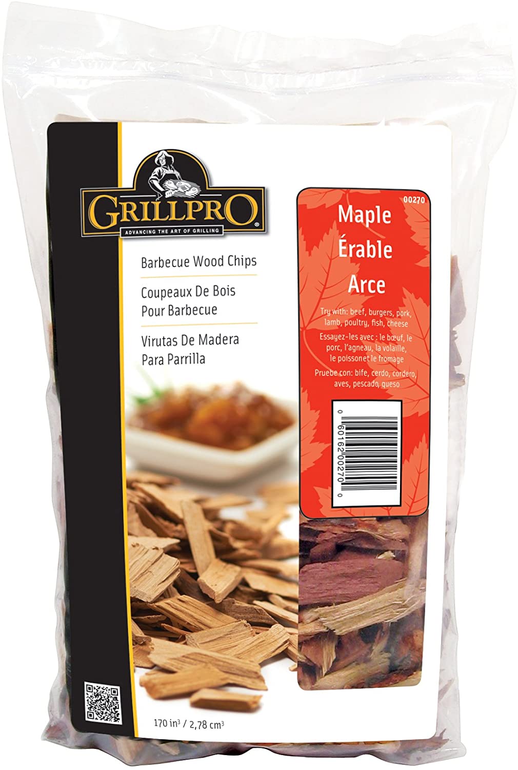GrillPro Maple Wood Chips - 170 cubic inch bag